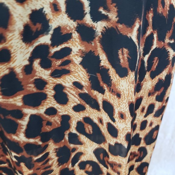 No Boundaries Brown Leopard Print Chiffon Maxi Dress Small - Picture 8 of 8